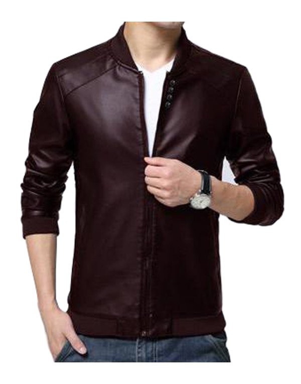 HugMe.fashion Leather Jacket Slim Fit With Elastic closer JK193